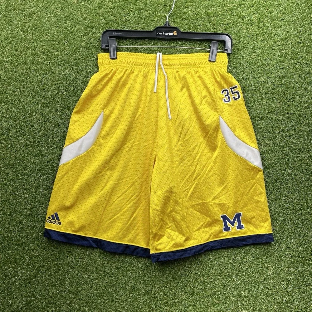 Michigan Wolverines Adidas Shorts Mens Medium Team Issued Basketball Y2K